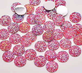 Face Paint Gems - Round Rhinestones Dark Rose - 12mm (0.5") - Pack of 10