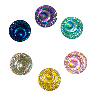 Face Paint Gems - Horse Eye Round Gems - .5" - Mixed Colors - Pack of 20