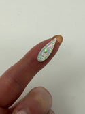 Face Paint Gems - Long Teardrop White Crystal - 7mmx21mm (0.28"x0.83") - Pack of 10