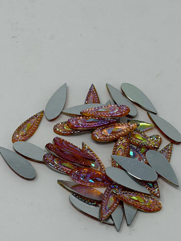 Face Paint Gems - Long Teardrop Rose Gold - 7mmx21mm (0.28"x0.83") - Pack of 10 Face Paint Forum Shop