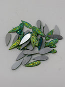 Face Paint Gems - Long Teardrop Green - 7mmx21mm (0.28"x0.83") - Pack of 10 Face Paint Forum Shop