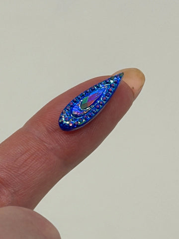 Face Paint Gems - Long Teardrop Blue - 7mmx21mm (0.28"x0.83") - Pack of 10 Face Paint Forum Shop