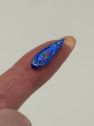 Face Paint Gems - Long Teardrop Blue - 7mmx21mm (0.28"x0.83") - Pack of 10 Face Paint Forum Shop