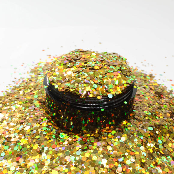 Suzy Sparkles Glitter - Holographic Gold - Chunky - 1 oz Bag Suzy Sparkles
