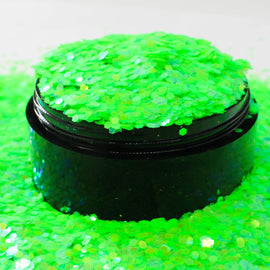Suzy Sparkles Glitter - Iridescent Neon Green - Chunky Suzy Sparkles