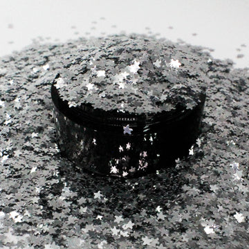 Suzy Sparkles Glitter - Metallic Silver Stars - Chunky - 2 oz Bag Suzy Sparkles