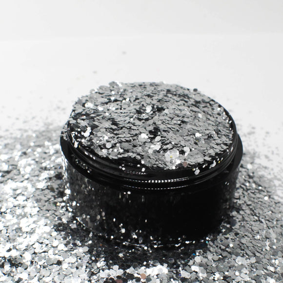 Suzy Sparkles Biodegradable Glitter - Metallic Silver - Chunky Suzy Sparkles