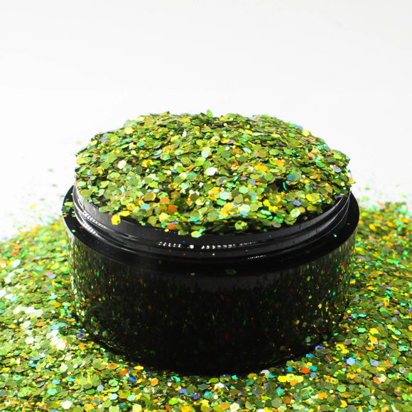 Suzy Sparkles Glitter - Holographic Lime - Chunky - 1 oz Bag Suzy Sparkles