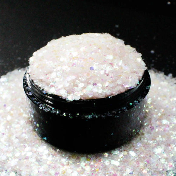 Suzy Sparkles Glitter - Iridescent Pearl White - Chunky Suzy Sparkles