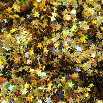 Suzy Sparkles Glitter - Holographic Gold Stars - Chunky - 1 oz Bag Suzy Sparkles