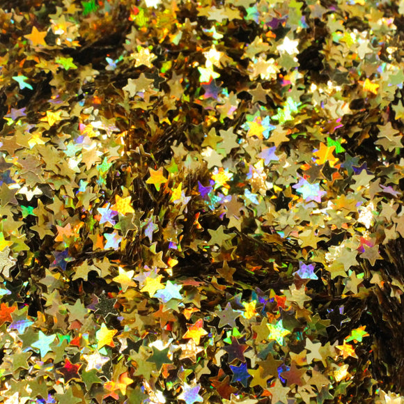 Suzy Sparkles Glitter - Holographic Gold Stars - Chunky - 1 oz Bag Suzy Sparkles