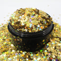 Suzy Sparkles Glitter - Holographic Gold Stars - Chunky