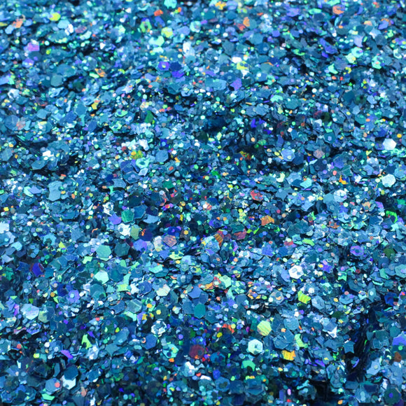 Suzy Sparkles Glitter - Holographic Aqua - Chunky - 1 oz Bag Suzy Sparkles