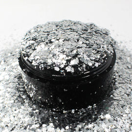 Suzy Sparkles Glitter - Metallic Silver - Chunky - 2 oz Bag Suzy Sparkles