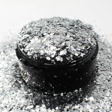 Suzy Sparkles Glitter - Metallic Silver - Chunky - 2 oz Bag Suzy Sparkles