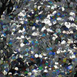 Suzy Sparkles Biodegradable Glitter - Holographic Silver - Chunky Suzy Sparkles