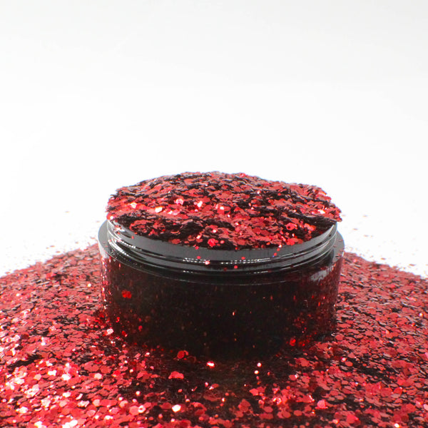 Suzy Sparkles Glitter - Metallic Red - Chunky