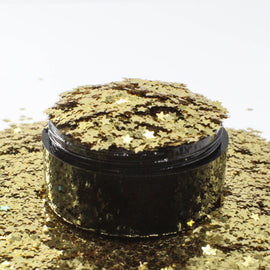 Suzy Sparkles Glitter - Metallic Gold Stars - Chunky - 2 oz Bag Suzy Sparkles