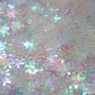 Suzy Sparkles Glitter - Iridescent White Snowflakes - Chunky - 1 oz Bag