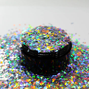 Suzy Sparkles Glitter - Holographic Silver Moons - Chunky - 1 oz Bag Suzy Sparkles