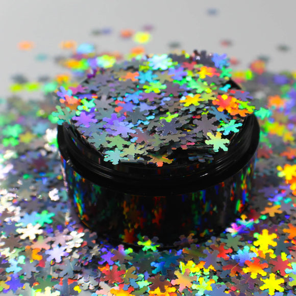 Suzy Sparkles Glitter - Holographic Silver Snowflakes - Chunky - 1 oz Bag Suzy Sparkles