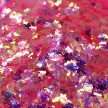Suzy Sparkles Glitter - Iridescent Pink Flowers - Chunky - 1 oz Bag Suzy Sparkles