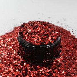 Suzy Sparkles Glitter - Metallic Bright Red - Chunky - 2 oz Bag Suzy Sparkles
