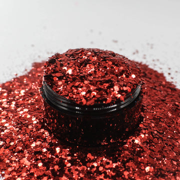 Suzy Sparkles Glitter - Metallic Bright Red - Chunky - 2 oz Bag Suzy Sparkles