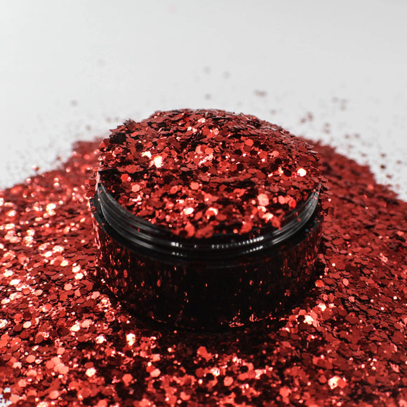 Suzy Sparkles Glitter - Metallic Bright Red - Chunky - 2 oz Bag Suzy Sparkles