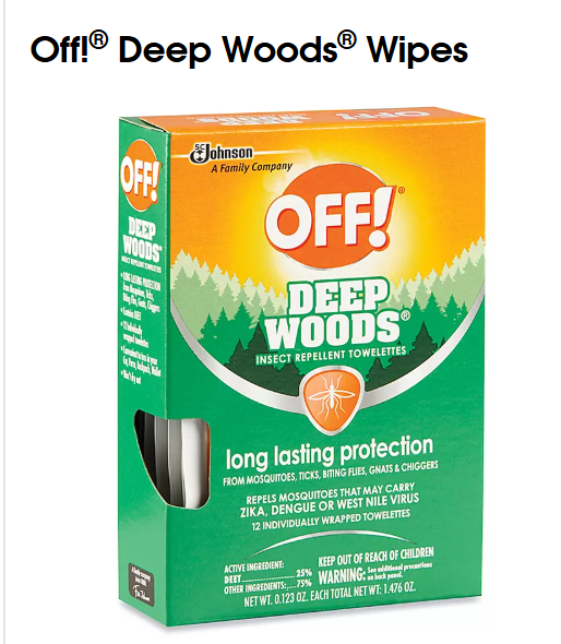 Individually Wrapped Insect Repellent Wipes with 25% DEET – Mosquito, Tick & Fly Protection