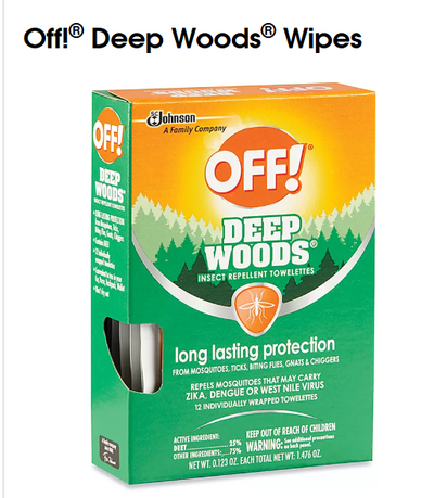 Individually Wrapped Insect Repellent Wipes with 25% DEET – Mosquito, Tick & Fly Protection