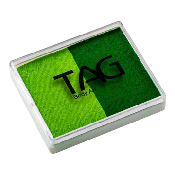TAG Face Paint - Split Cake - Mid Green/Light Green - 50 grams TAG Face Paint