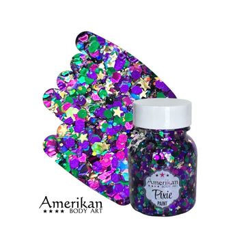 Amerikan Body Art Pixie Paint – Mardi Gras Glitter Gel (1 oz) Amerikan Body Art