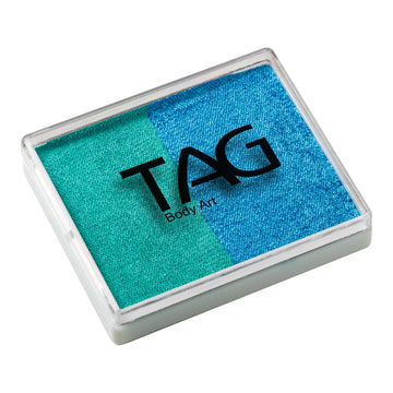 TAG Face Paint - Split Cake - Pearl Sky Blue/Pearl Teal - 50 grams TAG Face Paint