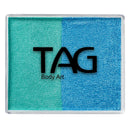 TAG Face Paint - Split Cake - Pearl Sky Blue/Pearl Teal - 50 grams TAG Face Paint