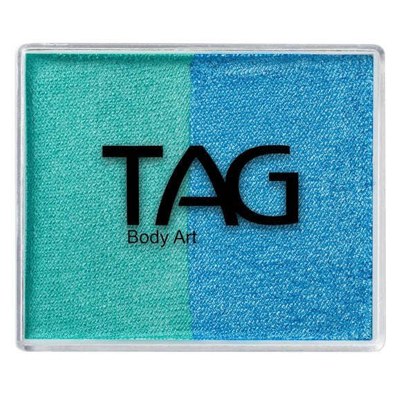 TAG Face Paint - Split Cake - Pearl Sky Blue/Pearl Teal - 50 grams TAG Face Paint