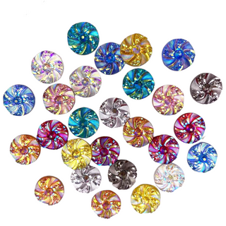Face Paint Gems - Spiral Round Gems - .3" - Mixed Colors - Pack of 20