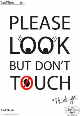 Sally-Ann Lynch "Please Look But Don't Touch" sign