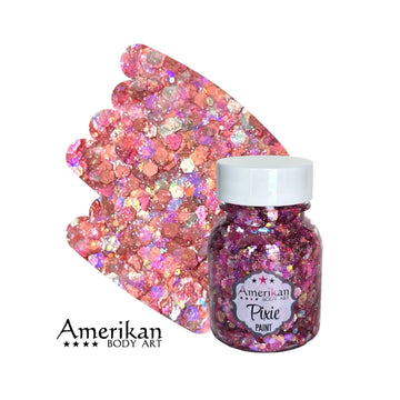 Amerikan Body Art Pixie Paint – Pretty in Pink Glitter Gel (1 oz) Amerikan Body Art