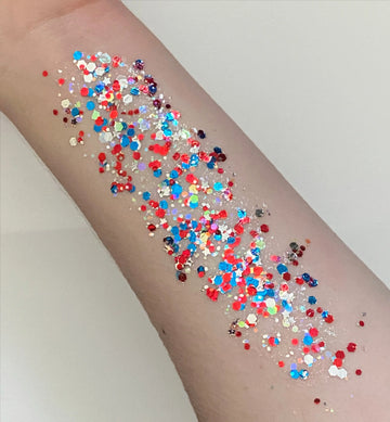 Amerikan Body Art Pixie Paint arm – Star Spangled Glitter Gel (4 oz) Amerikan Body Art