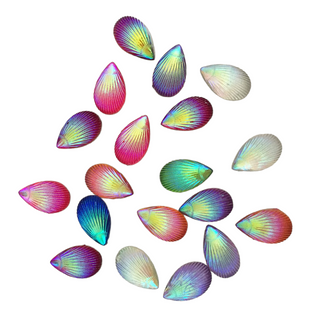 Face Paint Gems - .3" Shell Teardrop Gems - Mixed Colors- Pack of 30