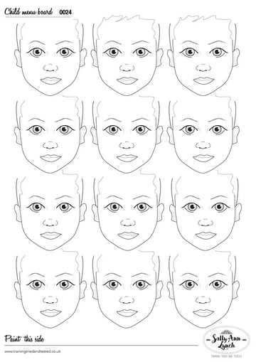 Sally-Ann Lynch Practice Board - 12 Child Heads - Portrait/Vertical 0024 Sally Ann Lynch
