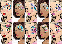 Sparkling Faces - Ultimate Face Painting Guide - Flower Design Vol 1