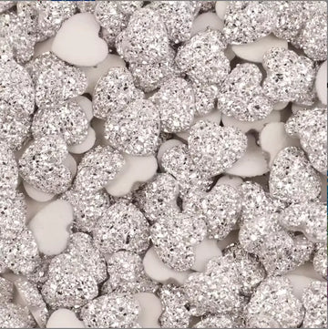 Face Paint Gems - Heart Gem Silver - 12mm (0.5") - Pack of 10 Face Paint Forum Shop