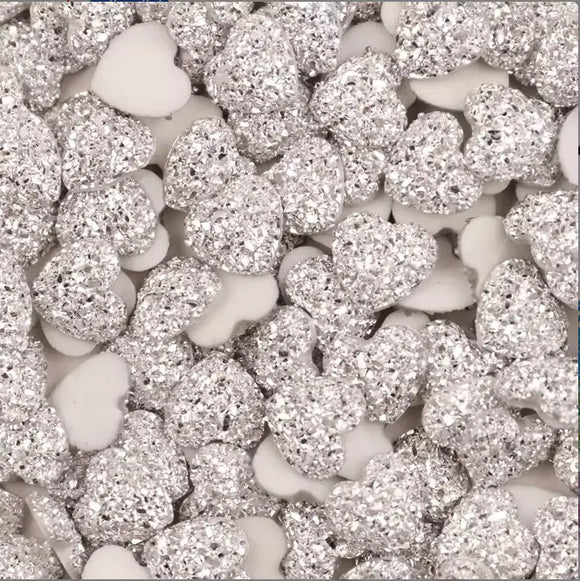 Face Paint Gems - Heart Gem Silver - 12mm (0.5") - Pack of 10 Face Paint Forum Shop