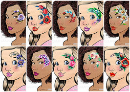 Sparkling Faces - Ultimate Face Painting Guide - Flower Design Vol 2