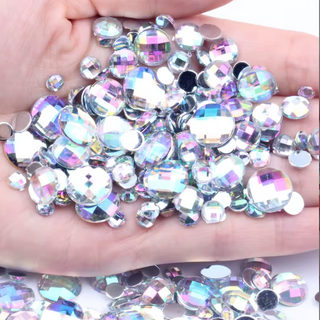 Face Paint Gems - Disco Gems Clear - 12mm (0.5") - Pack of 30