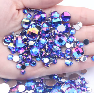 Face Paint Gems - Disco Gems Blue - 12mm (0.5") - Pack of 30