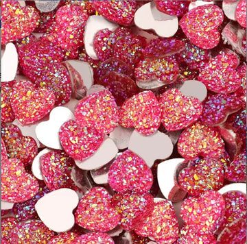 Face Paint Gems - Heart Gem Rose - 12mm (0.5") - Pack of 10 Face Paint Forum Shop