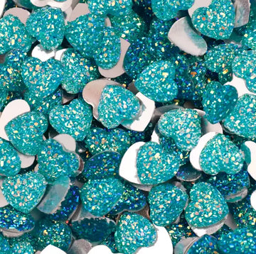 Face Paint Gems - Heart Gem Blue - 12mm (0.5") - Pack of 10 Face Paint Forum Shop
